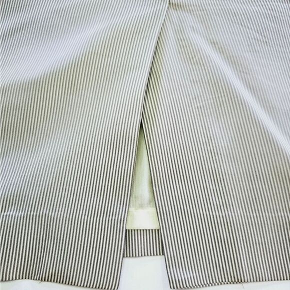 Vintage Carolina Herrera 100% Silk Pinstripe 2 Piece Power Suit Skirt Blazer 10 - Picture 8 of 15